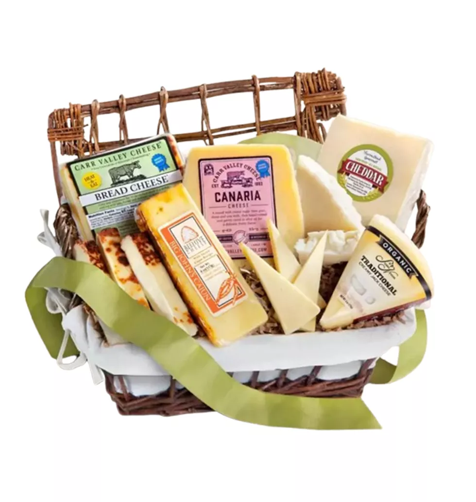 Basket Loaded With Cheese Delights