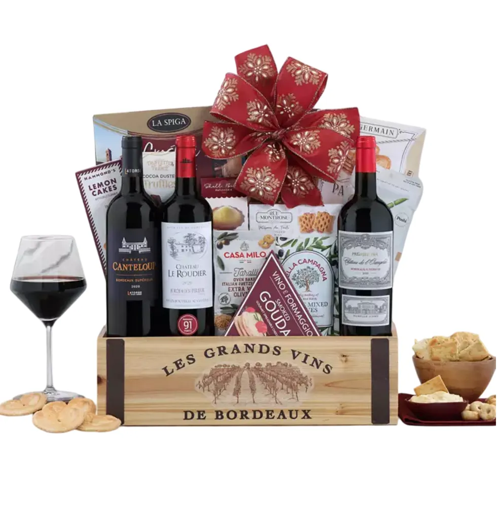 Elegant Triple Wine & Snack Hamper