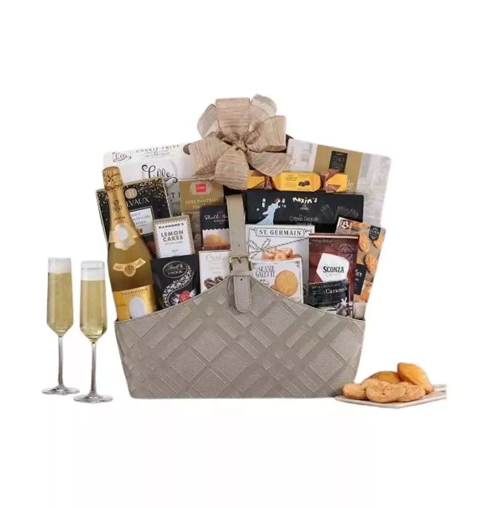 Premium Champagne And Gourmet Delights Gift Basket