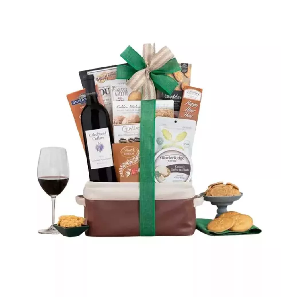 Premium Wine And Gourmet Delights Basket