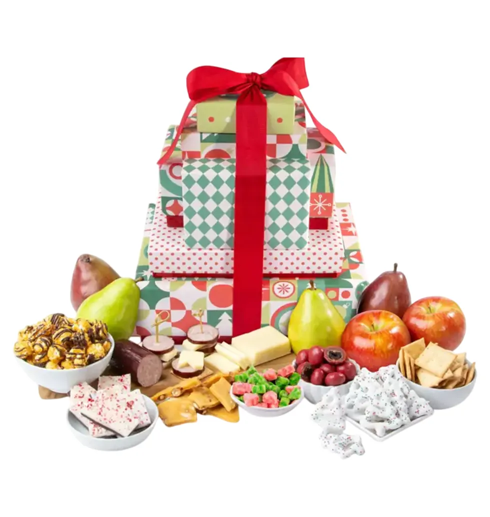 Holiday Cheer Gourmet Gift Tower