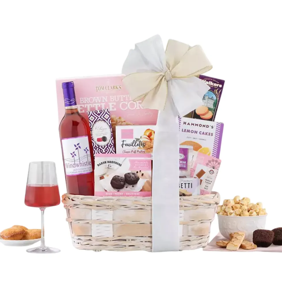 Decadent Wine & Treats Basket