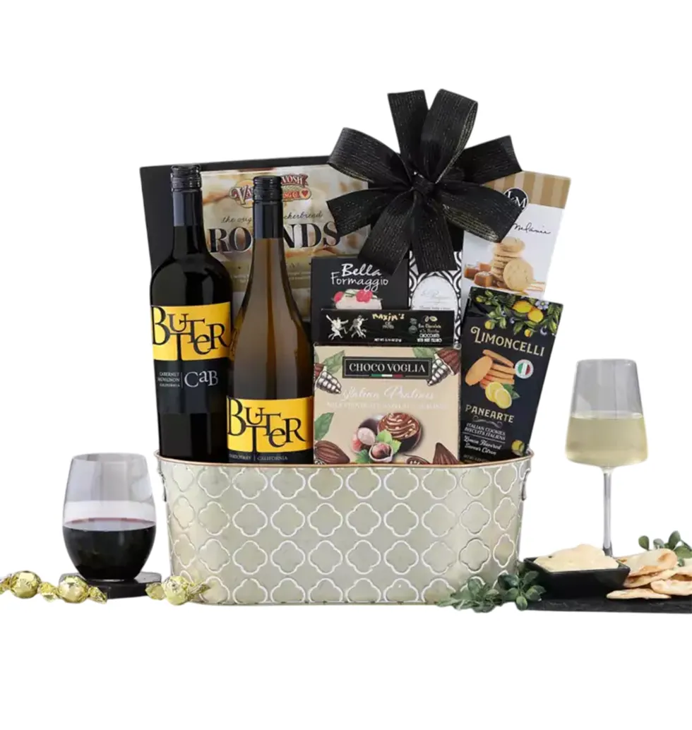 Premium Butter Wines & Treats Hamper