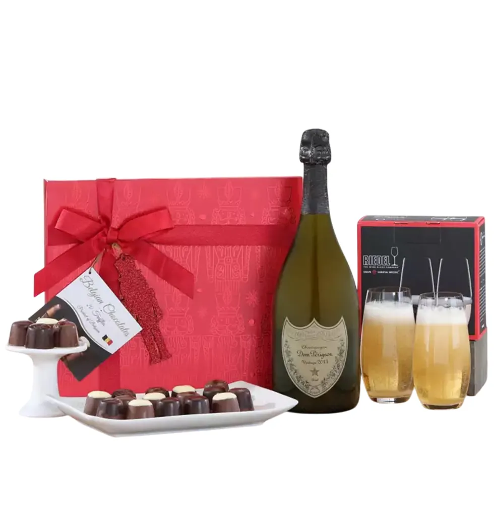 Luxury Wine & Belgian Chocolates Set