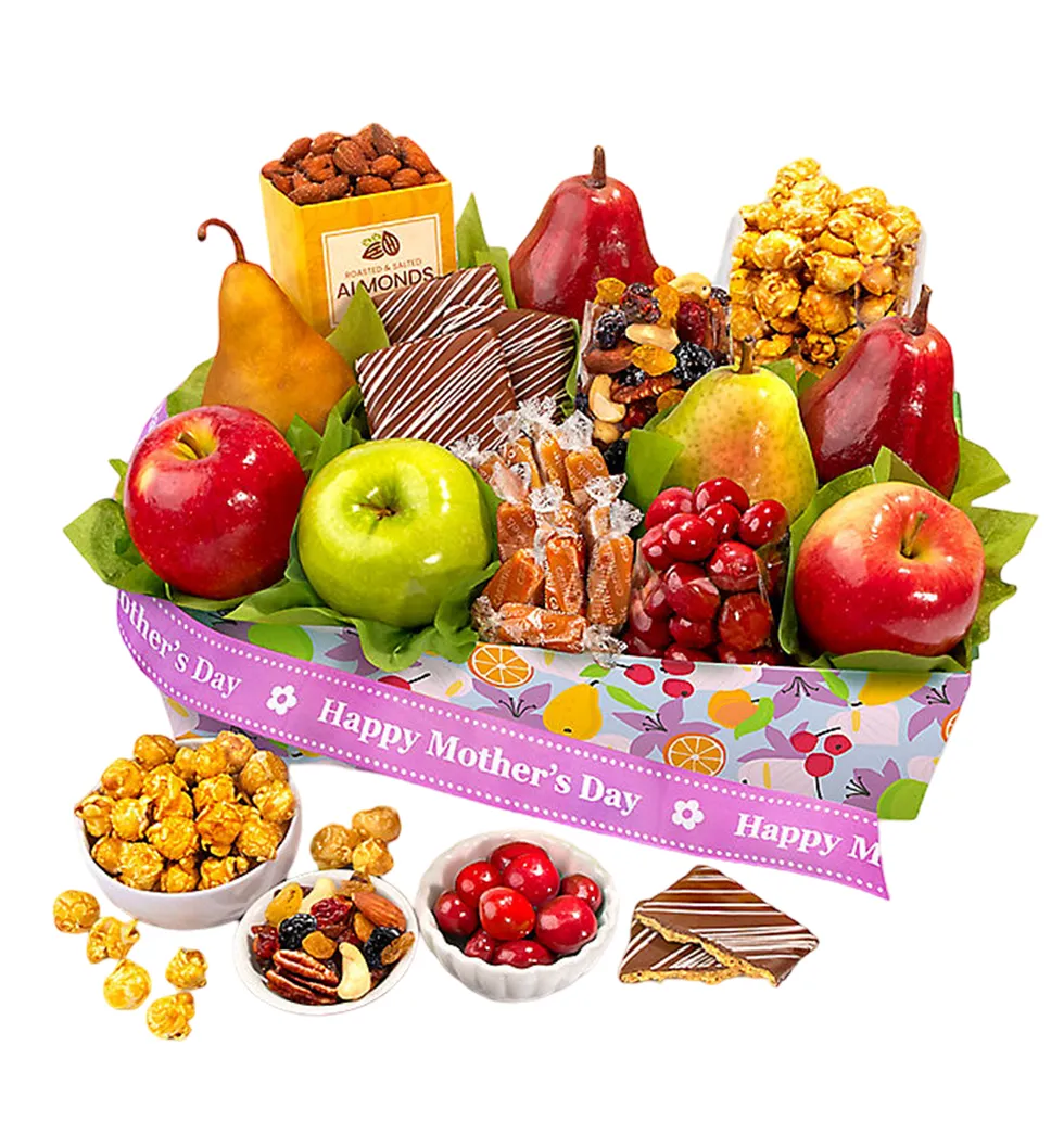 Deluxe Mother's Day Fruit & Treats Basket - Shipping 04/01/2026