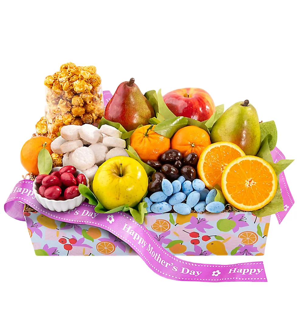 Charming Mother's Day Fruit & Candy Extravaganza